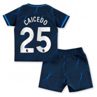 Chelsea Moises Caicedo #25 Vonkajší Detský futbalový dres 2023-24 Krátky Rukáv (+ trenírky)